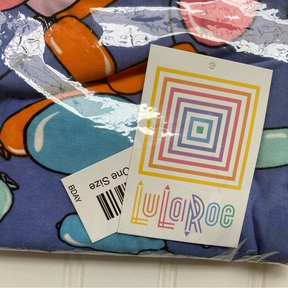 NWT LulaRoe OS Leggings Women One Size 4th birthday balloons consultant gift New - Picture 3 of 3